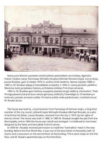 an old picture of a building with horses in front at Rossak apartment 1 in Panevėžys