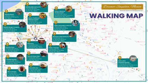 a map of the walking map at Best Location in Sayulita + Walk to Everything in Sayulita