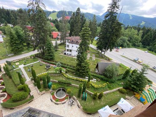 an aerial view of a garden with a building at Hotel Iceberg Borovets in Borovets