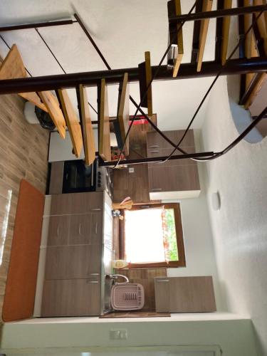 a view from above of a kitchen with a window at Deni&Dino in Lohovo