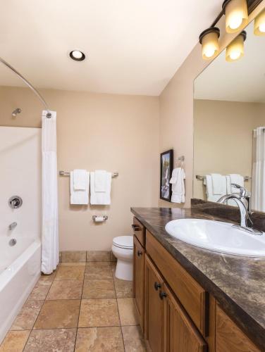 a bathroom with a sink and a toilet at WorldMark Estes Park in Estes Park