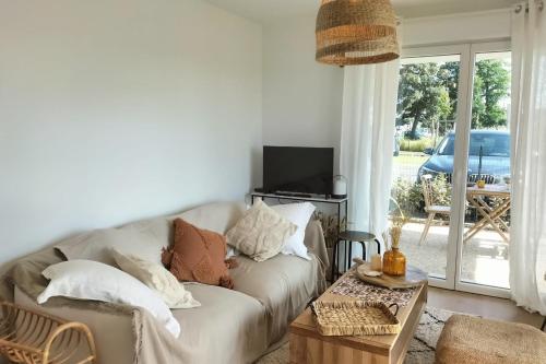 Χώρος καθιστικού στο Beautiful apartment with garden