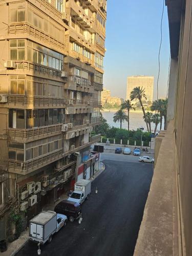 a view of a street in front of a building at Villa Apartment Nile View in City Center in Cairo