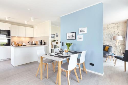 Køkken eller tekøkken på 3-Raum-Ferienwohnung ohne Meerblick