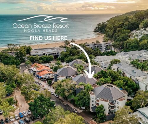 an aerial view of the ocean breeze resort noosa heads at Ocean Breeze Resort in Noosa Heads