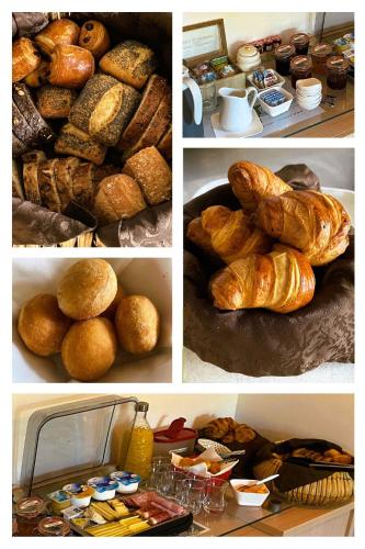 B&B Le Saut de la Bergère في Aubazines: ملصق بصور انواع مختلفه من الخبز
