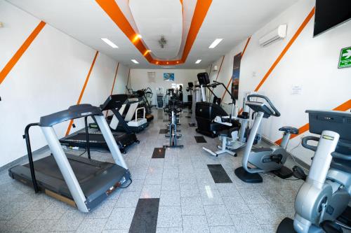 Fitness centrum a/nebo fitness zařízení v ubytování Trident