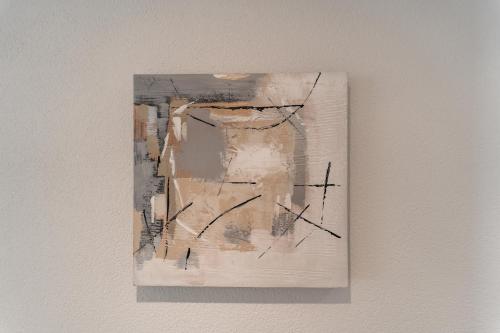 a painting is hanging on a wall at Praktische Wohnung im Kanton Zürich! in Winterthur