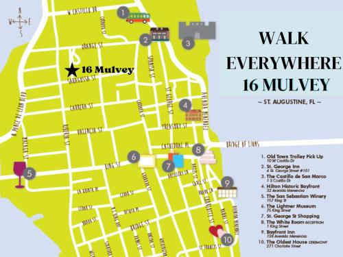 a map of walk everywhere mureway at Villa Mulvey #2 in Saint Augustine