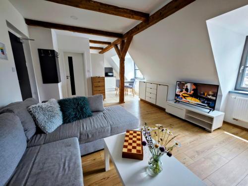 Posezení v ubytování APARTMÁNY 91 Boží Dar