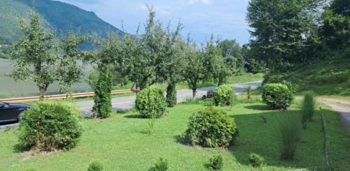 a view of a road with trees and a car at Dijanin Konak in Zvornik