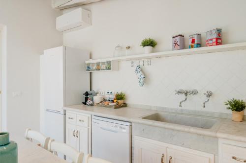 a kitchen with a sink and a counter at Maison Cir&igrave; in Forte dei Marmi