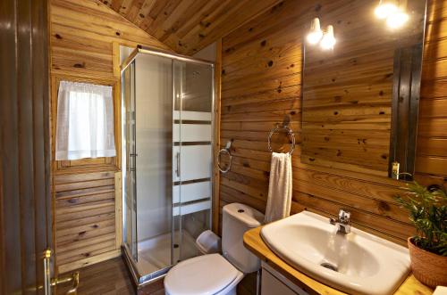 Bilik mandi di Bungalows - Càmping El Solsonès
