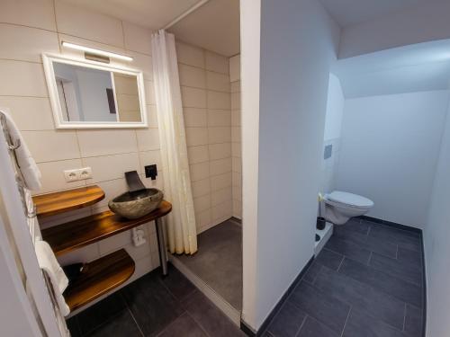 a bathroom with a sink and a toilet at Appartement OTTL 3 in Sankt Lorenzen ob Murau