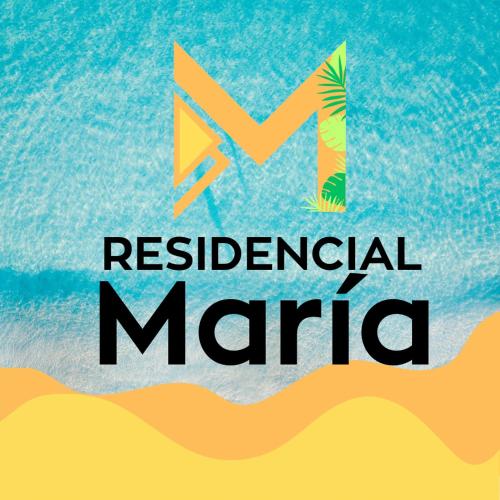 a logo for a resort in the middle of the beach at Residencial María in Bombinhas