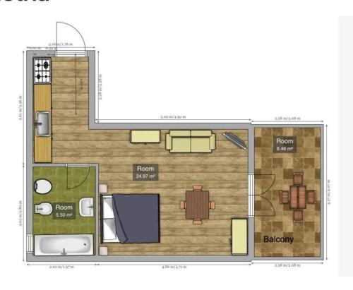 a plan of a room with a floor plan at Vista Smeralda in Porto Rotondo