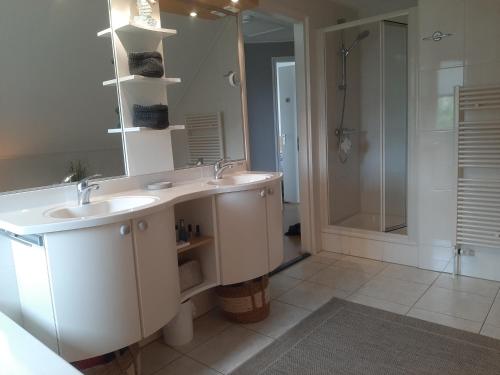 Koupelna v ubytování Beach Villa Makkum met sauna