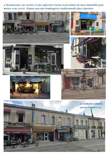 un groupe de quatre images de bâtiments différents dans l'établissement Les Bonbonieres d'Andrea Gavinies Pellegrin, à Bordeaux