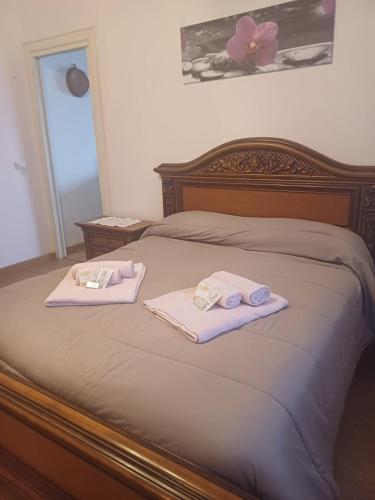 two towels sitting on top of a bed at Il Doganiere in Montecchio