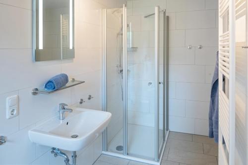 Koupelna v ubytování Ferienwohnung Strandläufer