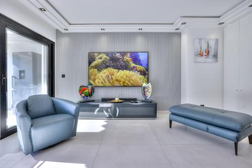 Χώρος καθιστικού στο Luxury 4 Stars Apt Croisette