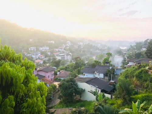 a view of a village with houses and trees at Laaya Kandy in Kandy