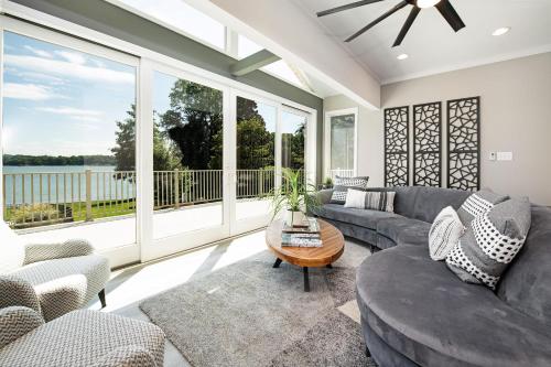 a living room with a couch and a table at Ringneck Retreat in Mooresville