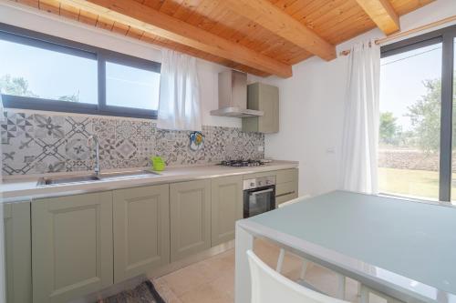 a kitchen with a sink and a counter top at Agrivillage San Lorenzo in San Lorenzo