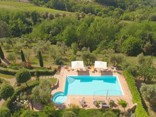 an aerial view of a swimming pool in a garden at Holiday Home La Veduta by Interhome in Montaione