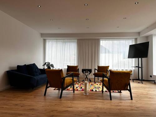 Posezení v ubytování Side Sunset Eschenlohe Apartment