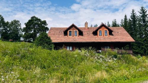 a house sitting on top of a hill at Chata Wetłyna I in Wetlina