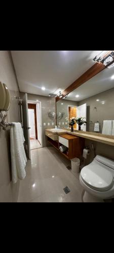 a bathroom with a toilet and a sink at Suite ejecutiva en el CCCT in Caracas