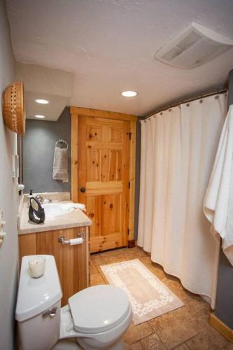 a bathroom with a toilet and a sink at West Clark Getaway in Livingston