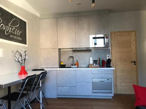 une cuisine avec un évier et un plan de travail dans l'établissement Appartement - Urban - entre Disney et Paris, à Lagny-sur-Marne