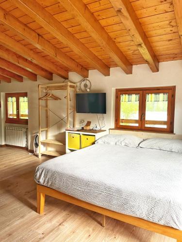 Postel nebo postele na pokoji v ubytování Ortighera Monolocale Relax sulla ciclabile