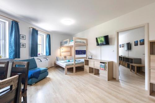 TV a/nebo společenská místnost v ubytování Apartmán "U nás doma" v chatě ALFA Černý Důl