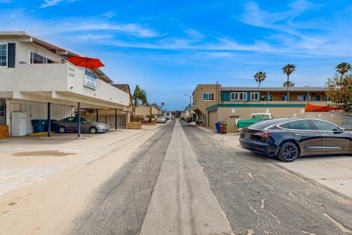 a car parked on the side of a street at Sailaway Cabin A in Ventura