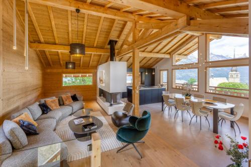 Chalet d'exception Centre Combloux - Vue panoramique Eglise, Mont Blanc