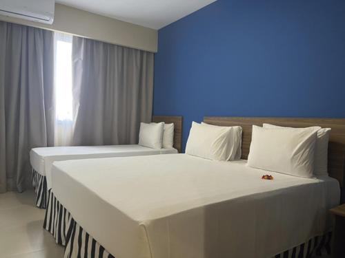 Postel nebo postele na pokoji v ubytování Thermas de São pedro