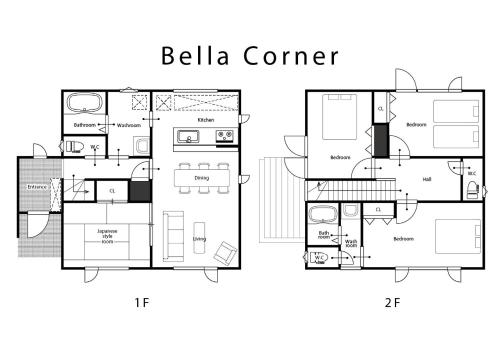 Půdorys ubytování Bella Corner
