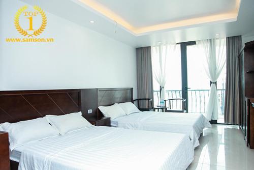 Katil atau katil-katil dalam bilik di Hoa Hồng 1 Hotel SS by BAY LUXURY