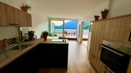 Dapur atau dapur kecil di Dachterrasse Panorama-Glück I
