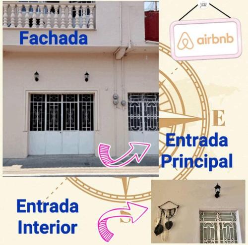 a collage of pictures of a building with a door at Departamento Céntrico, acogedor, comodo, pequeño in Orizaba