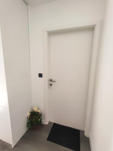 a white door in a room with a plant at Happy Moments 2 in Gornje Jesenje