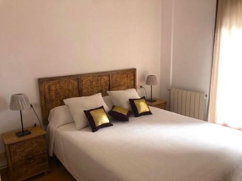 Postel nebo postele na pokoji v ubytování Apartamento con Jardín Platja d'Aro