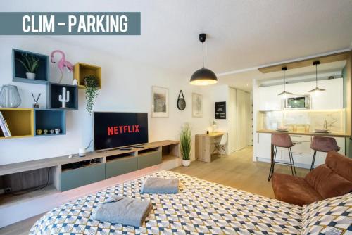 Studio Terrasse & Parking gratuit en residence