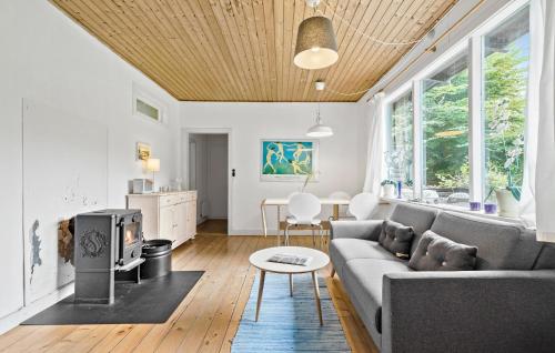 a living room with a couch and a table at 3 Bedroom Amazing Home In Gilleleje in Gilleleje