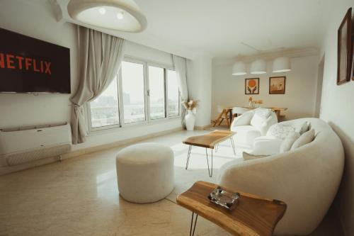 Posezení v ubytování Nile Zamalek - Luxurious Retreat