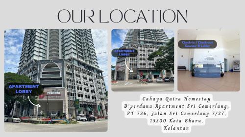 a collage of photos of a city with a building at Z&Z Studio Room in Kota Bharu