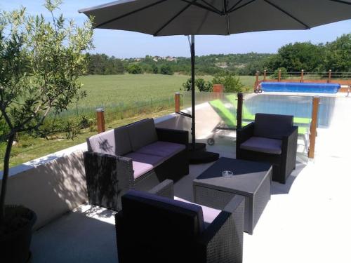 Bazén v ubytování Villa au calme avec piscine chauffée privée nebo v jeho okolí
